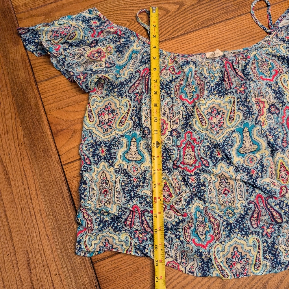 One Clothing Off The Shoulder Paisley Top XL
